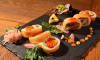 We welcome you with pizza and sushi