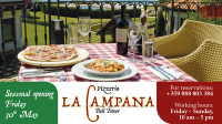 Seasonal opening of Pizzeria La Campana and Lake Taverna